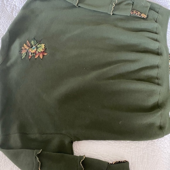 Fleece Vintage rare army green button down jacketSz is oversized XL UKN brand - Picture 9 of 14